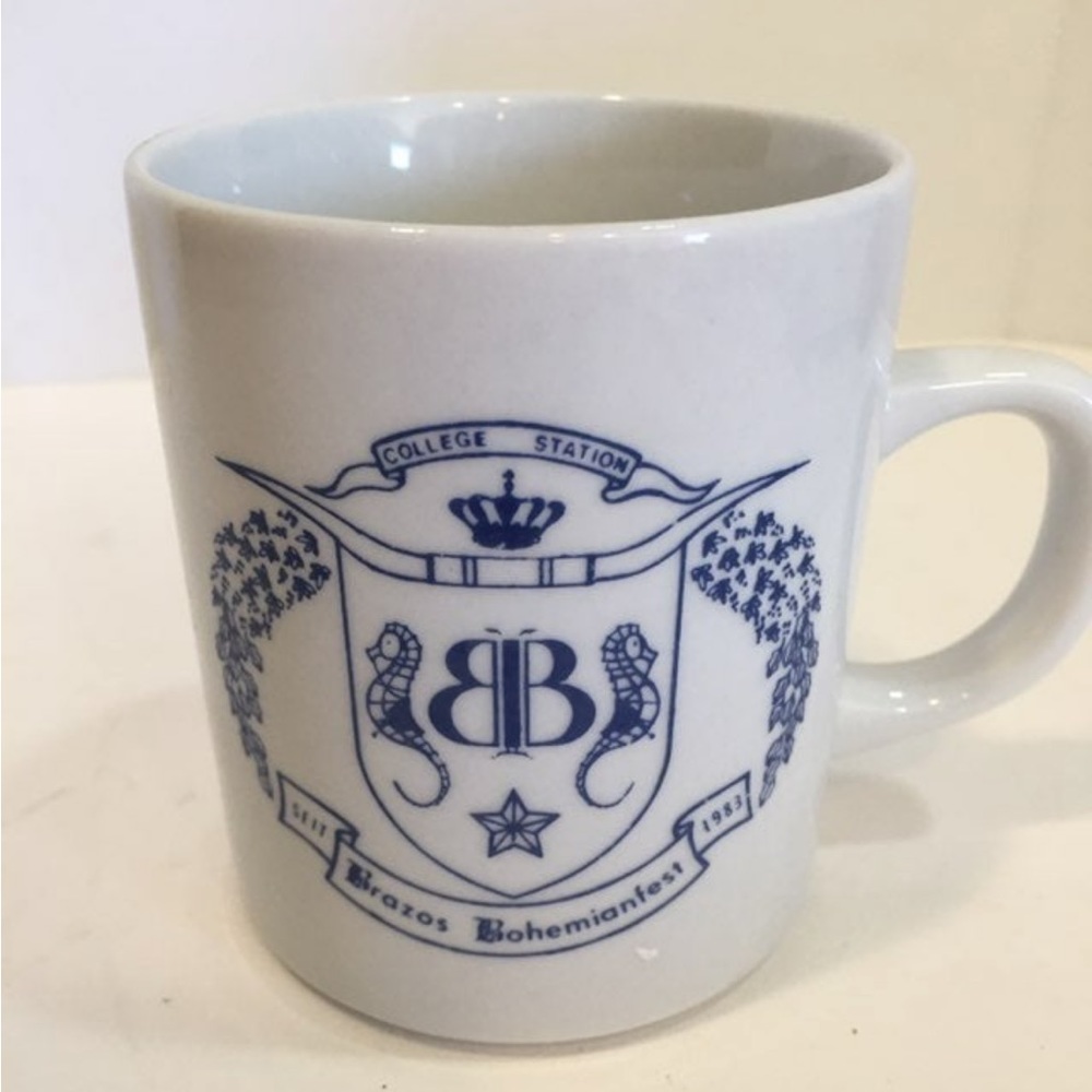 Vintage Brazis Bohemianfest Coffee cup. College Station, circa 1983.